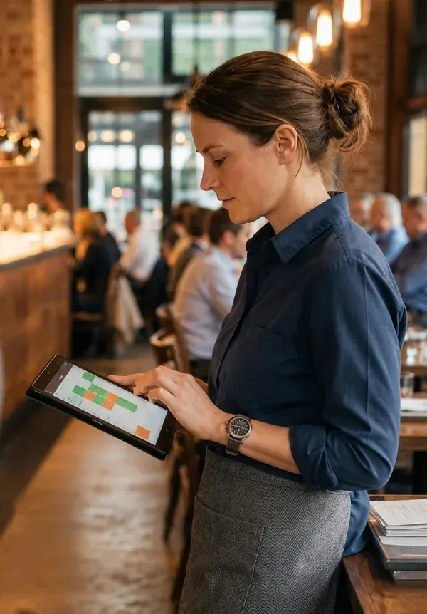 Manager de restaurant planifie son équipe via CrewPlanner